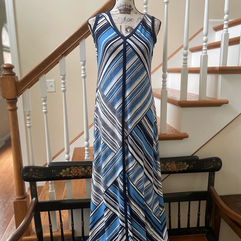 Chico’s Blue Stretch Maxi Dress ~ Sz. 0 or 4/6